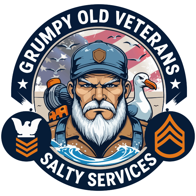 Grumpy Old Veterans Salty Services Logo - Navigation